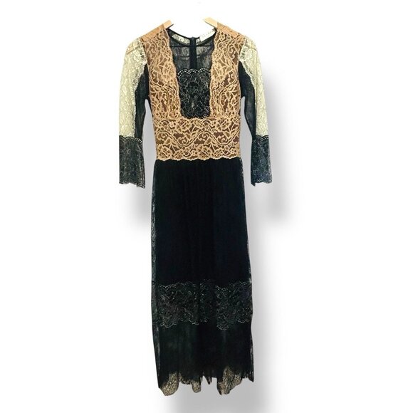 Sandro Paris Womens Long-Sleeve Dress Sz 1 (US Small) Lace Metallic MSRP $545 - Picture 2 of 16